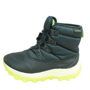 LL Bean Access Black Nylon Insulated Waterproof Winter Boots Size 3 Youth